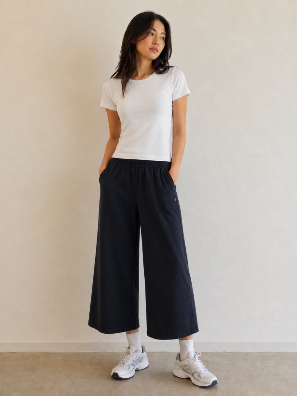 Prana Railay pant M black cropped wide leg sustainable athleisure athletic